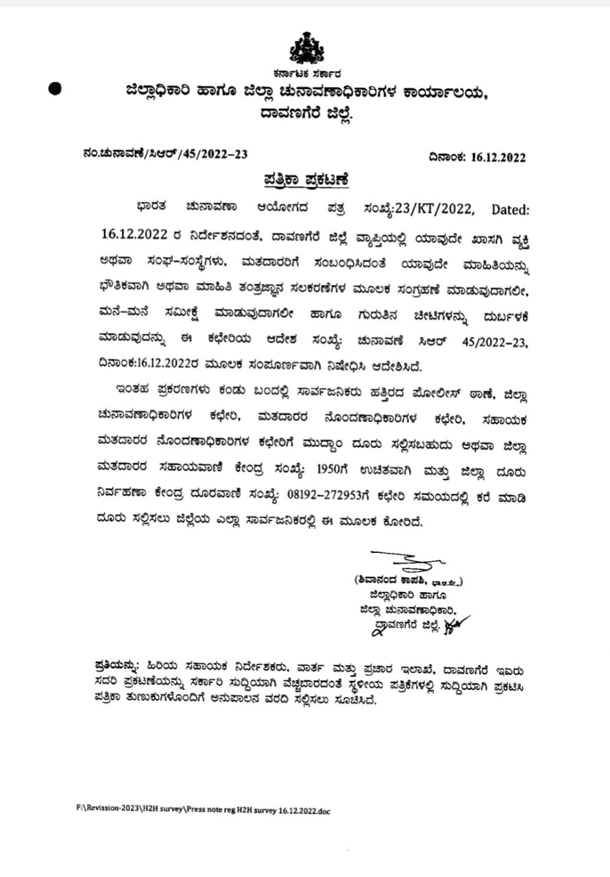 Collection and survey of voters in the district: Prohibition of private associations