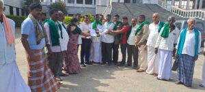 Demonstration by farmers association and green army by displaying black clothes