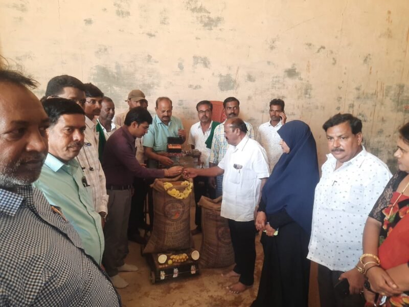 MLA Ramappa inaugurated a millet purchase center at APMC Godham in Harihara