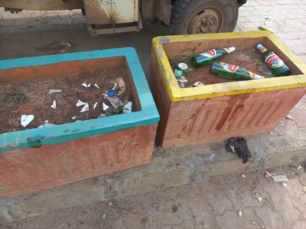 Liquor bottles in flower pots on PB Road; Is this the development of BJP: Gadigudal question