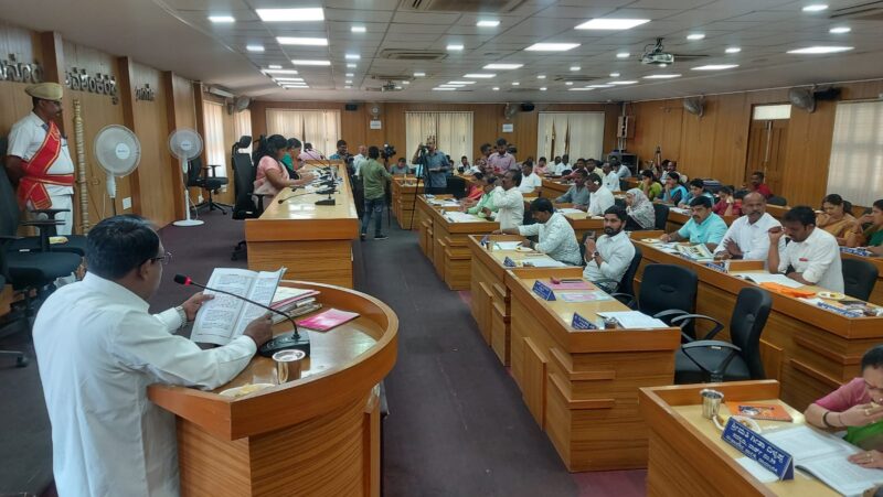 Hibiscus flower in the ears of Congress members. An innovative protest during the presentation of the budget of the Municipal Corporation