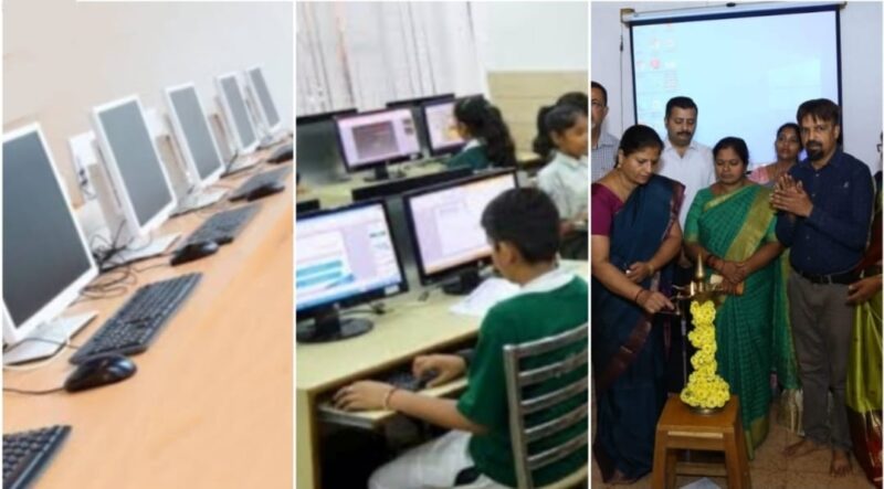 Hi-tech touch for Gandhinagar Government School. Computer lab support from Bank of Baroda.