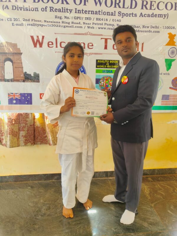 Jahnavi ranked first in Reality Book of World Records