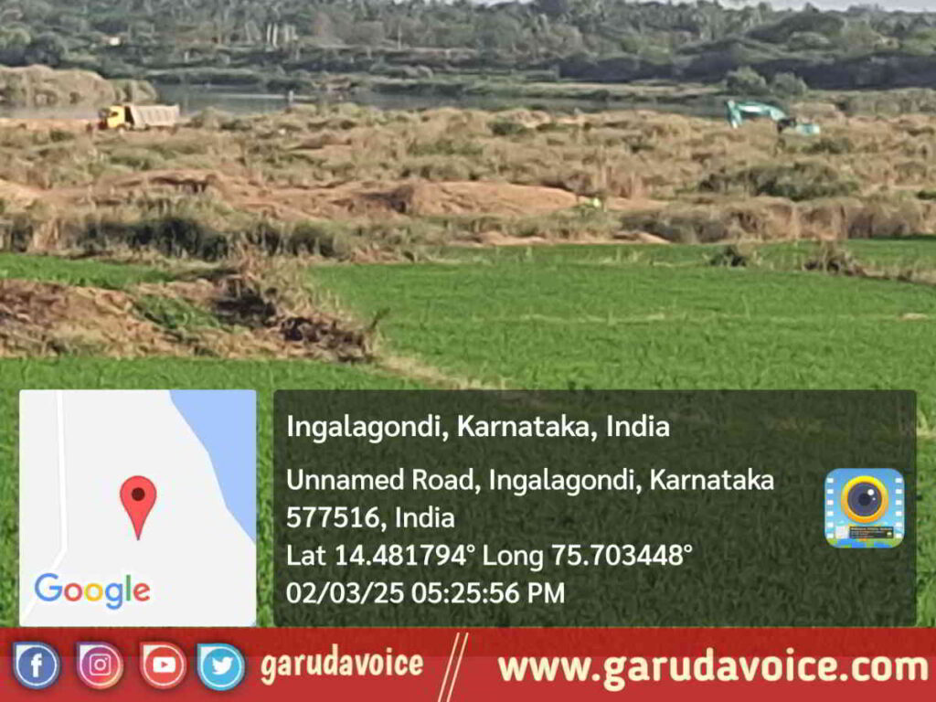 Davanagere illegal sand extract ingalagundi