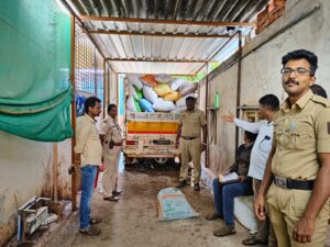 PDS RICE; Illegally stored rice, millet seized, complaint filed in police station